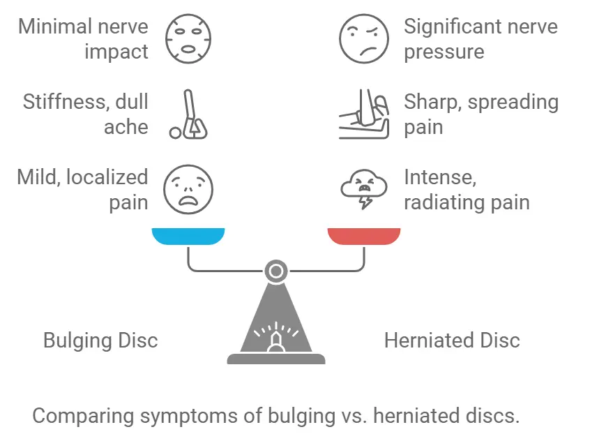 difference between herniated and bulging disc- comparing symptoms