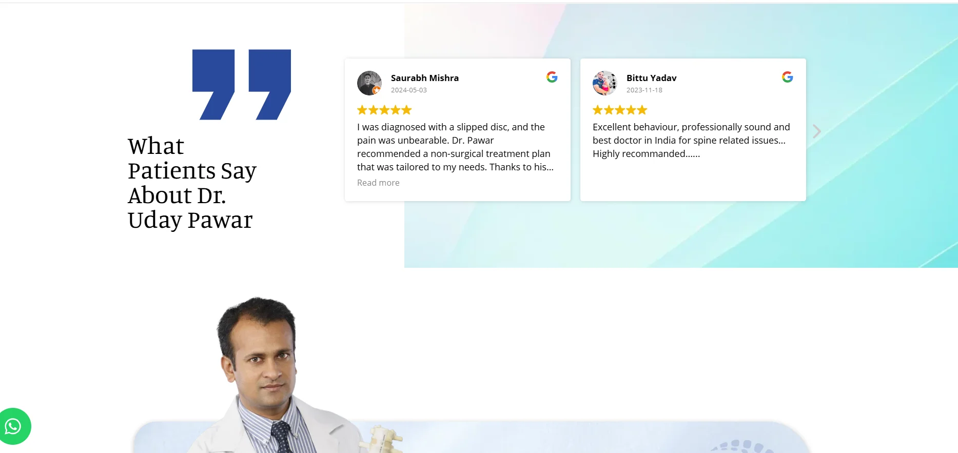 testimonials for Dr. Uday Pawar